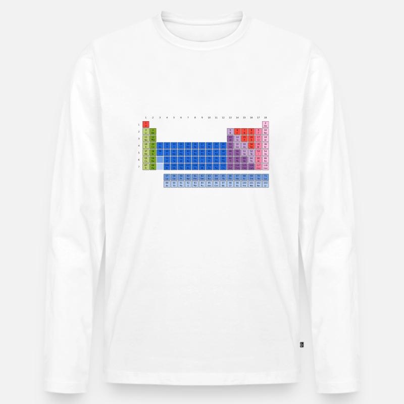 Periodensystem der Elemente (PSE) Periodic Table - Männer Premium Bio Langarmshirt - Weiß