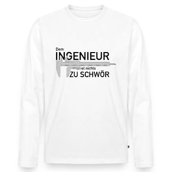 Dem Ingenieur ist nichts zu schwör Messschieber - Männer Premium Bio Langarmshirt - Weiß - Vorne - Nico (187cm)