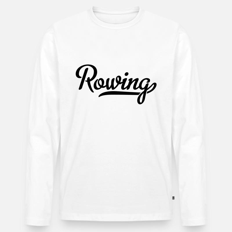 ROWING - Männer Premium Bio Langarmshirt - Weiß