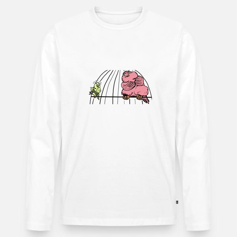 Neue Freunde? - Männer Premium Bio Langarmshirt - Weiß
