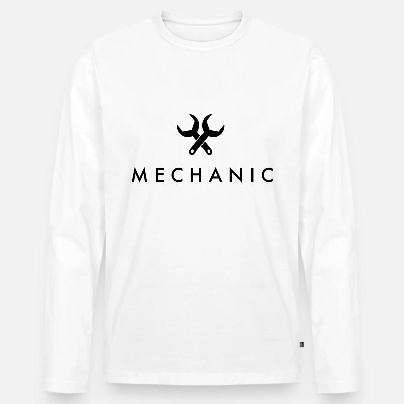 Mechanic - Männer Premium Bio Langarmshirt - Weiß