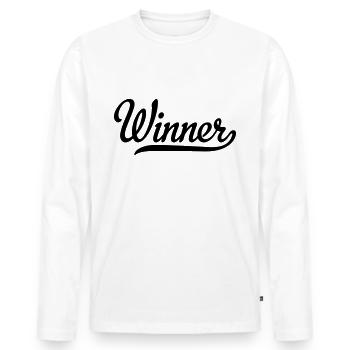 winner - Men's Premium Organic Long Sleeve Shirt - white - Front - Nico (187cm)
