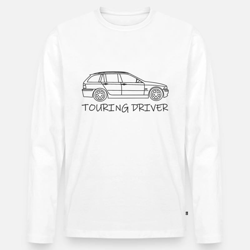 E46 Touring Driver Geschenk - Männer Premium Bio Langarmshirt - Weiß
