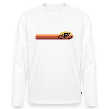 Vélo de route Design rétro - T-shirt manches longues Premium bio Homme - blanc - Devant - Nico (187cm)