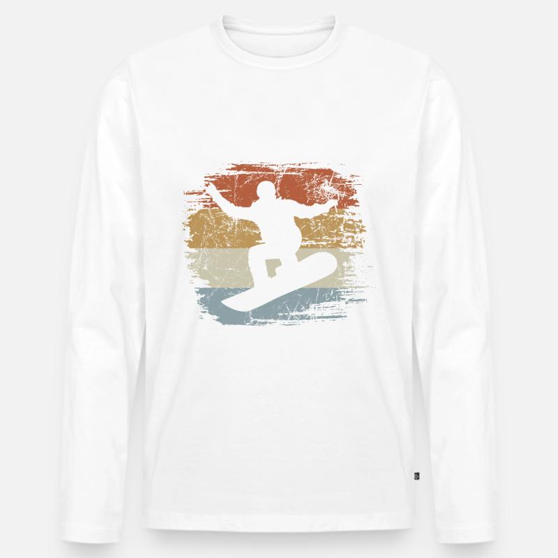 Snowboard, Halfpipe, Wintersport, Skiurlau - Männer Premium Bio Langarmshirt - Weiß