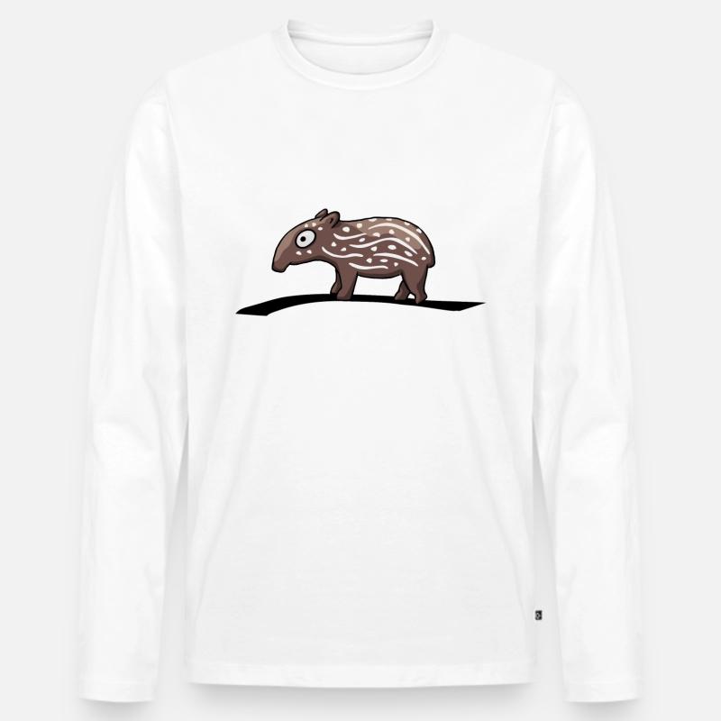 Tapir Baby Kind Tier Partnershirt Comic Geschenk - Männer Premium Bio Langarmshirt - Weiß
