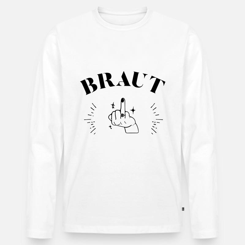 Braut - Männer Premium Bio Langarmshirt - Weiß