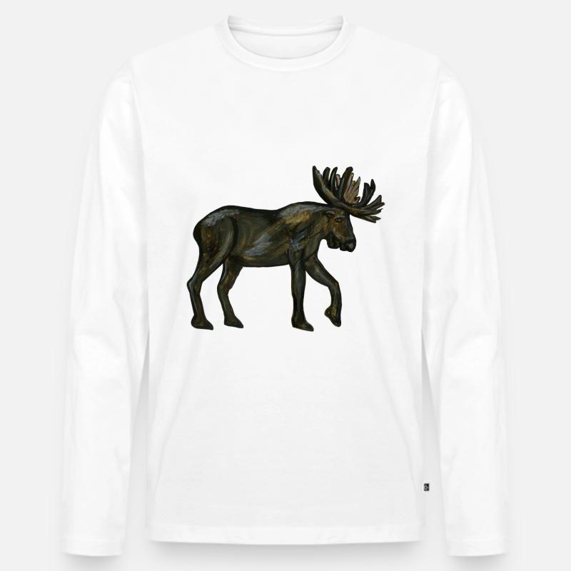 Elch - Elch - Elch Schwung - Elch - Alce - Eland - Männer Premium Bio Langarmshirt - Weiß