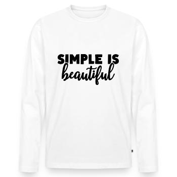 Simple c’est beau - T-shirt manches longues Premium bio Homme - blanc - Devant - Nico (187cm)