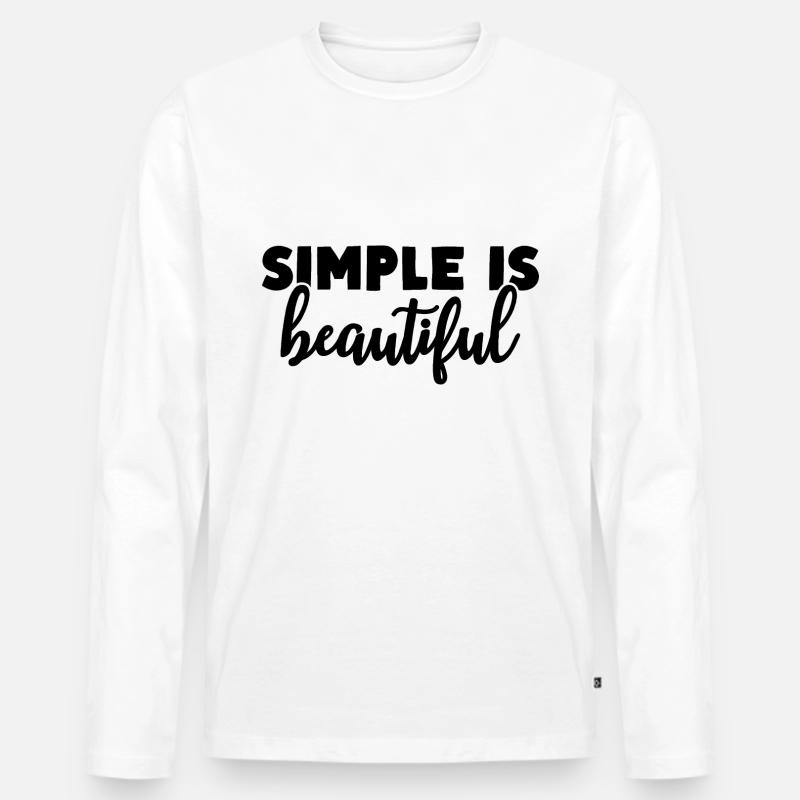 Simple is beautiful - Männer Premium Bio Langarmshirt - Weiß