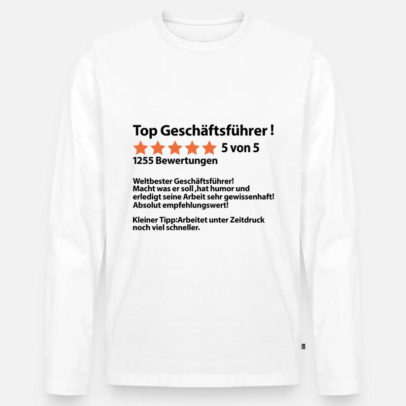 Verabschiedung Abschiedsgeschenk Geschäftsführer - Männer Premium Bio Langarmshirt - Weiß