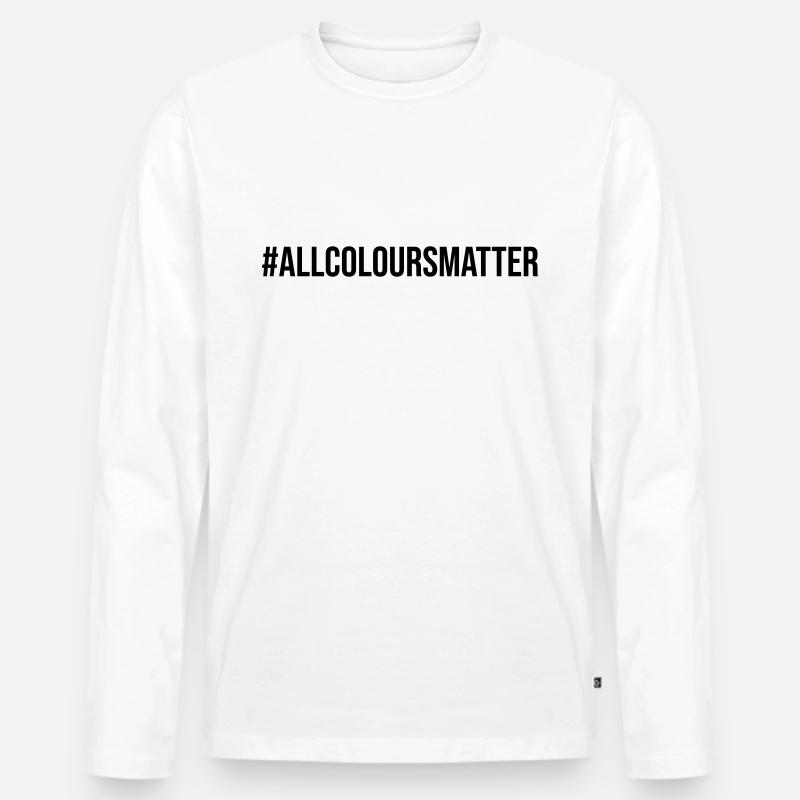 All Colours Matter Protest - Männer Premium Bio Langarmshirt - Weiß