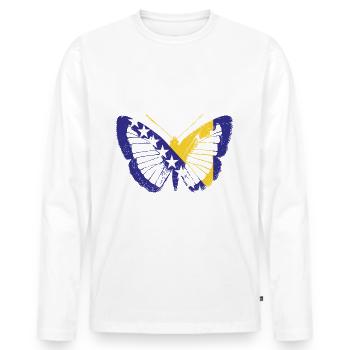 Papillon Bosna - T-shirt manches longues Premium bio Homme - blanc - Devant - Nico (187cm)