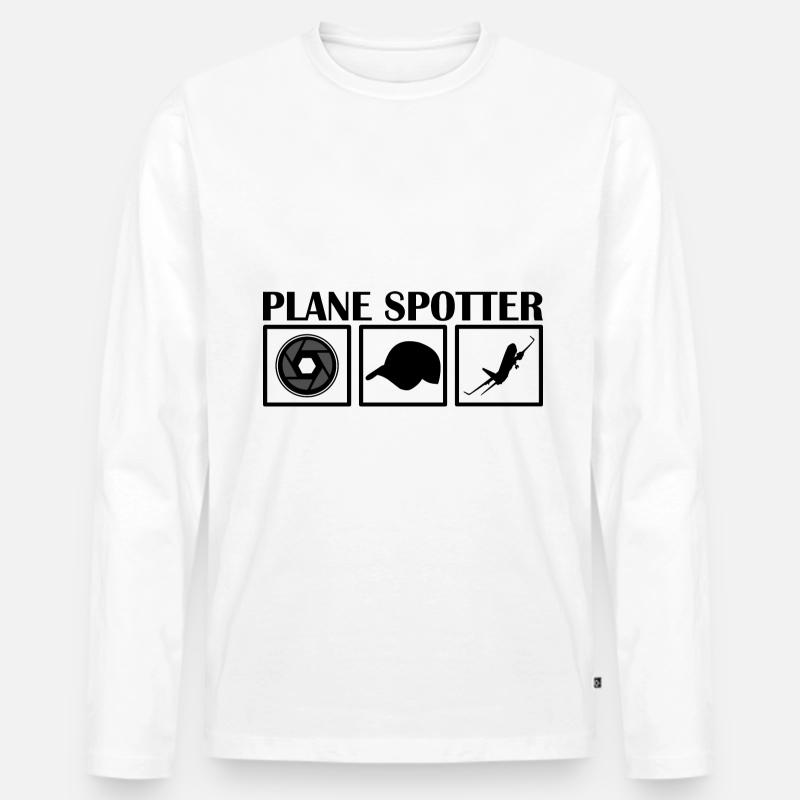Planespotter Plane Spotter Planespotting - Männer Premium Bio Langarmshirt - Weiß