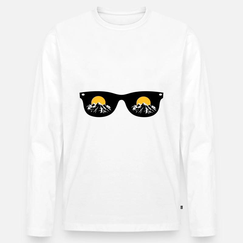 Berge - Männer Premium Bio Langarmshirt - Weiß