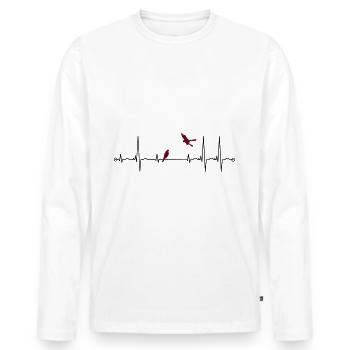 Pouls avec corbeaux - T-shirt manches longues Premium bio Homme - blanc - Devant - Nico (187cm)