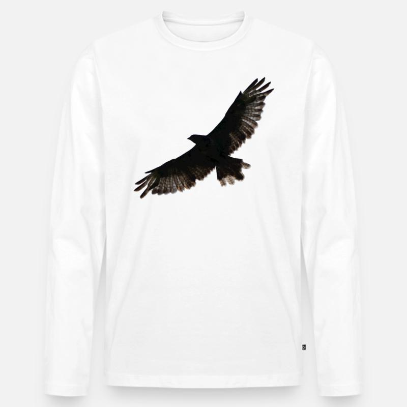 Raubvogel Bussard Buzzard Bird - Männer Premium Bio Langarmshirt - Weiß