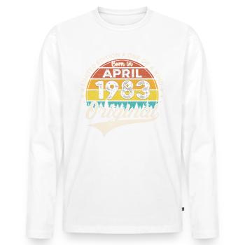 40th birthday man April Born 1983 Original - Men's Premium Organic Long Sleeve Shirt - white - Front - Nico (187cm)