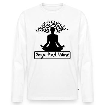 Yoga And Wine Yoga fun for women - Men's Premium Organic Long Sleeve Shirt - white - Front - Nico (187cm)
