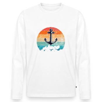 Meilleur papa du monde depuis 1961 Anker - T-shirt manches longues Premium bio Homme - blanc - Devant - Nico (187cm)