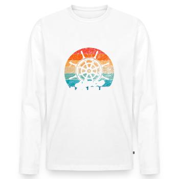 Bester Papa der Welt seit 1955 Kapitän - Männer Premium Bio Langarmshirt - Weiß - Vorne - Nico (187cm)