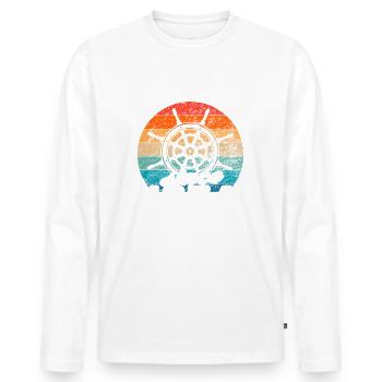 Best dad in the world since 1954 captain - Men's Premium Organic Long Sleeve Shirt - white - Front - Nico (187cm)