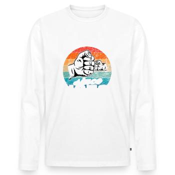 Bester Papa der Welt seit 1953 Vatertag - Männer Premium Bio Langarmshirt - Weiß - Vorne - Nico (187cm)