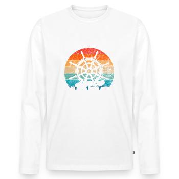 Bester Papa der Welt seit 1952 Kapitän - Männer Premium Bio Langarmshirt - Weiß - Vorne - Nico (187cm)