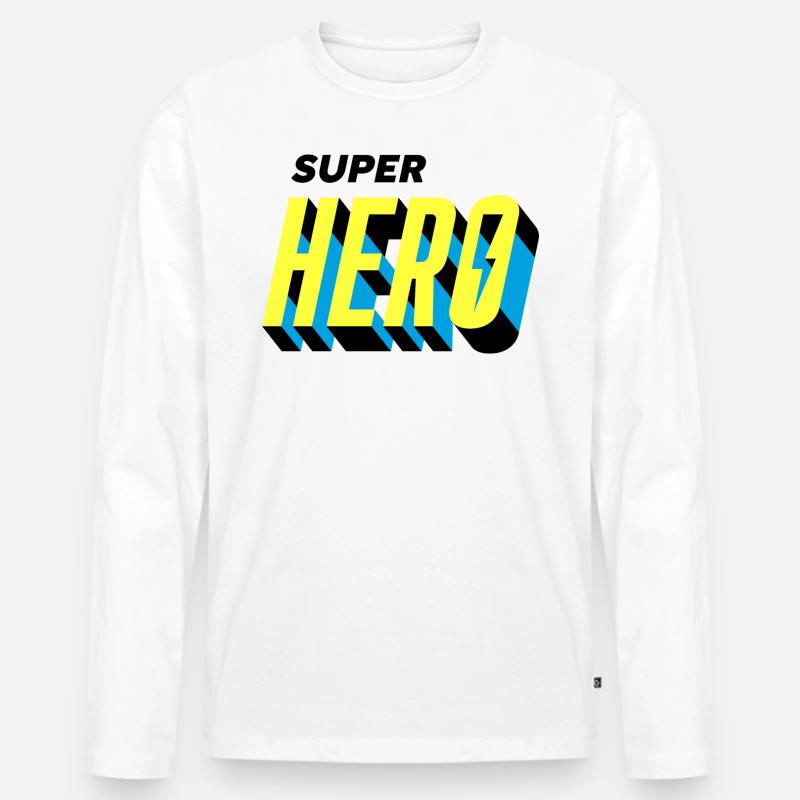 Superheld Geschenkidee Comic - Männer Premium Bio Langarmshirt - undefined