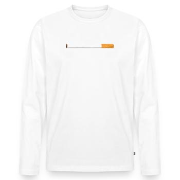 Lungenbrötchen Lustiges Raucher - Männer Premium Bio Langarmshirt - Weiß - Vorne - Nico (187cm)