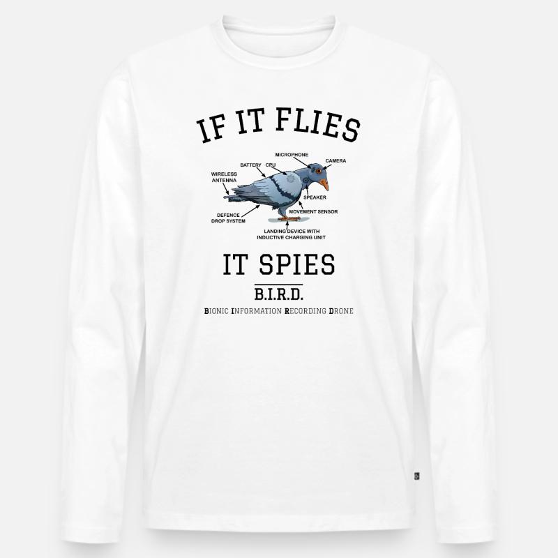 Definition Bird - Männer Premium Bio Langarmshirt - Weiß