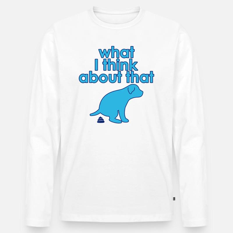 Was ich davon halte - Männer Premium Bio Langarmshirt - Weiß