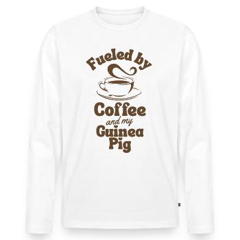 Amateur de café cochon d’Inde - T-shirt manches longues Premium bio Homme - blanc - Devant - Nico (187cm)