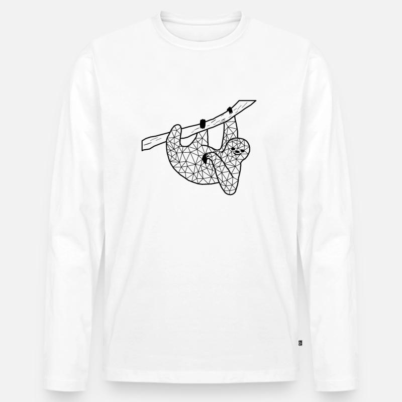 Slothh GeomeTRIX - Männer Premium Bio Langarmshirt - Weiß