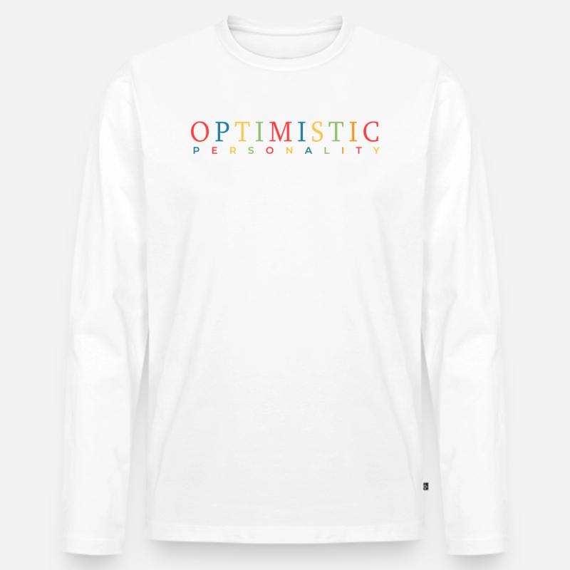 Optimist - Männer Premium Bio Langarmshirt - Weiß