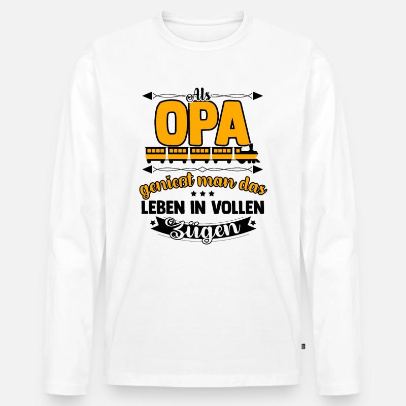 Modelleisenbahn - Männer Premium Bio Langarmshirt - Weiß