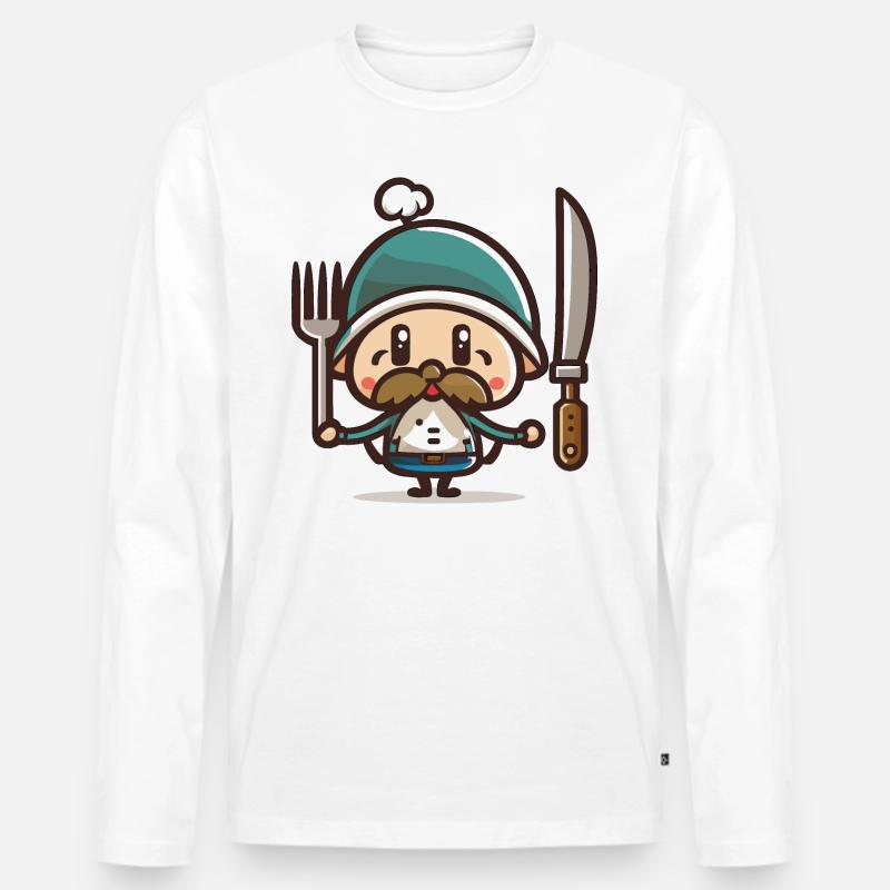 Thanksgiving-Pilger - Männer Premium Bio Langarmshirt - Weiß