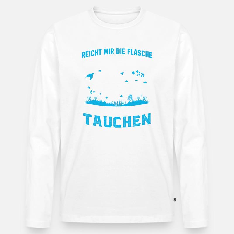 der König will tauchen - Männer Premium Bio Langarmshirt - Weiß