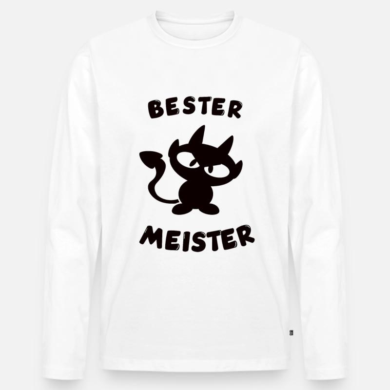 cooles bester Meister Design - Männer Premium Bio Langarmshirt - Weiß