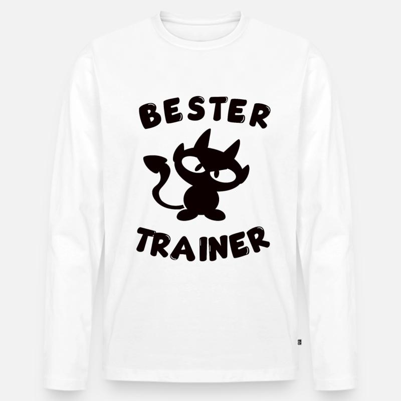 cooles bester Trainer Design - Männer Premium Bio Langarmshirt - Weiß