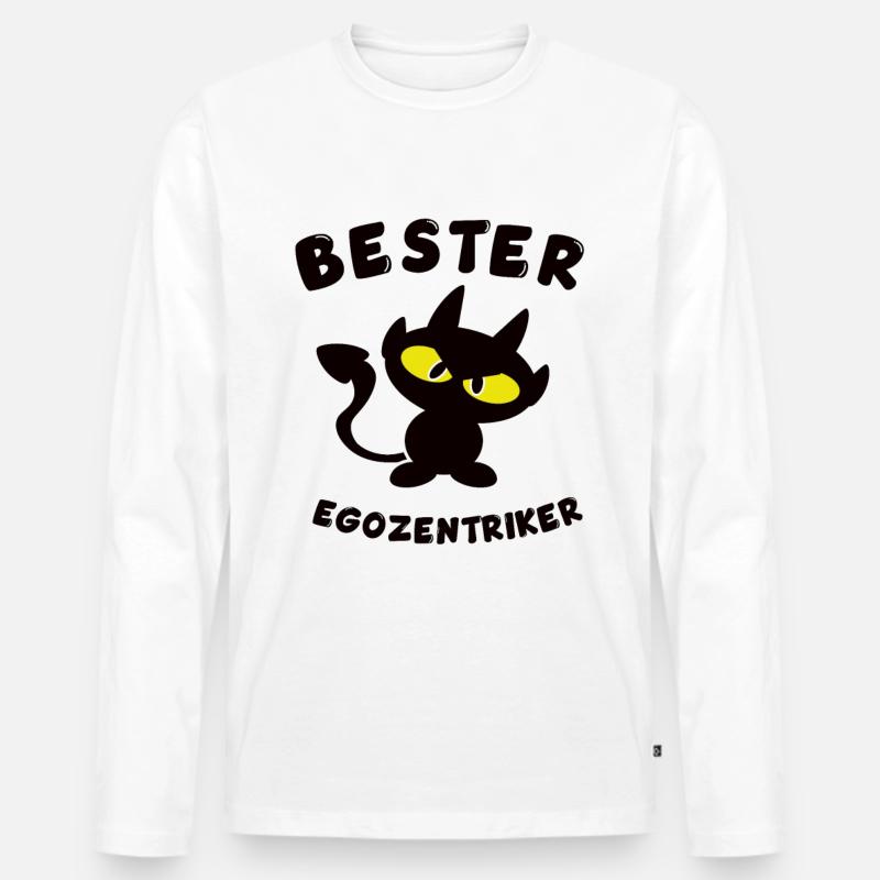 cooles bester Egozentriker Design - Männer Premium Bio Langarmshirt - Weiß