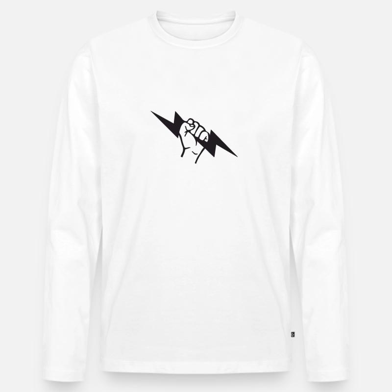 Flash Elektriker - Männer Premium Bio Langarmshirt - Weiß