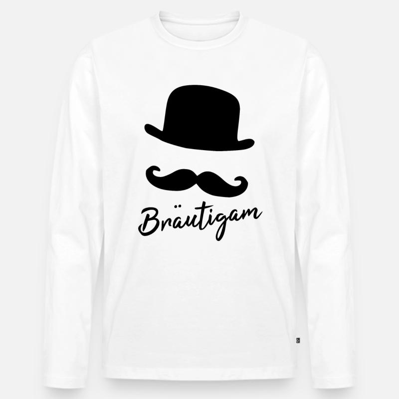 Team Bräutigam-Bräutigam - Männer Premium Bio Langarmshirt - Weiß