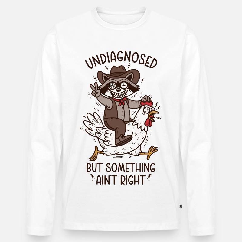 Undiagnosed but something ain't right  - Männer Premium Bio Langarmshirt - Weiß