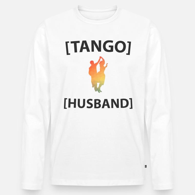 Tango Ehemann - Männer Premium Bio Langarmshirt - Weiß