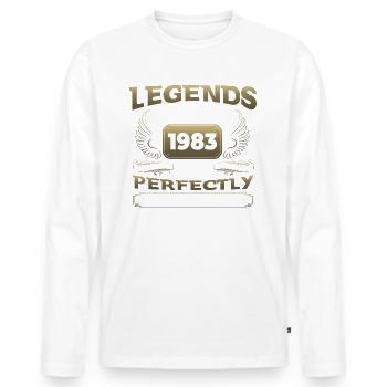 40th birthday man March born 1983 legend - Men's Premium Organic Long Sleeve Shirt - white - Front - Nico (187cm)