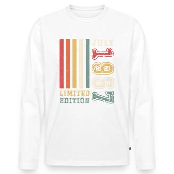 66. Geburtstag Mann Legendary Juli Jahrgang 1957 - Männer Premium Bio Langarmshirt - Weiß - Vorne - Nico (187cm)