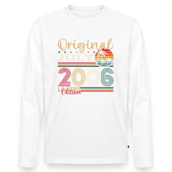 17th Birthday Man Original July Vintage 2006 - Men's Premium Organic Long Sleeve Shirt - white - Front - Nico (187cm)