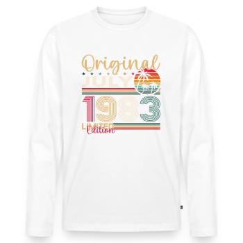 40th Birthday Man Original July Vintage 1983 - Men's Premium Organic Long Sleeve Shirt - white - Front - Nico (187cm)