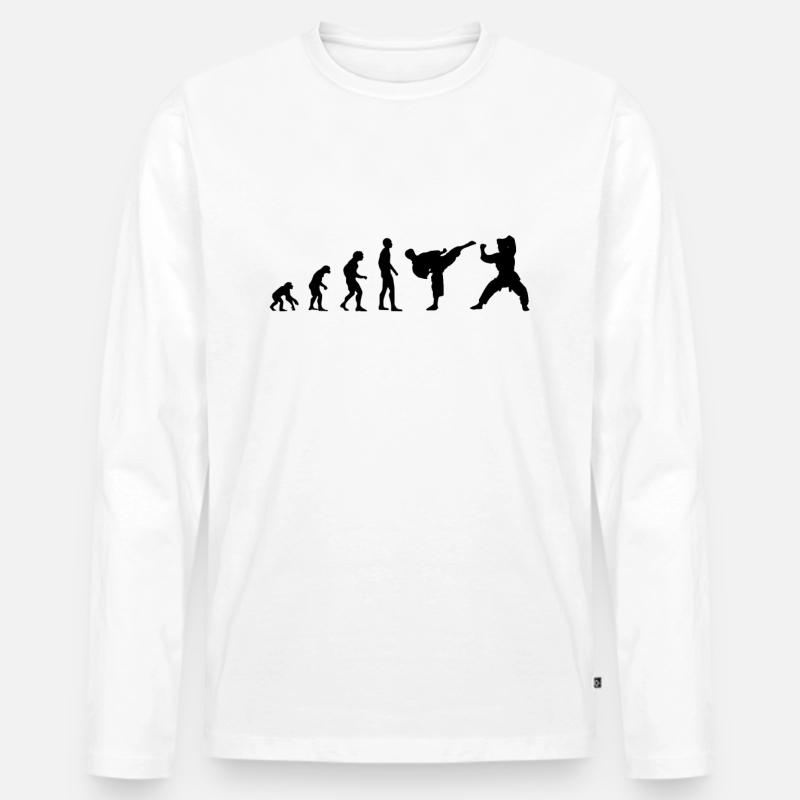 Kampfsport Evolution - Männer Premium Bio Langarmshirt - Weiß